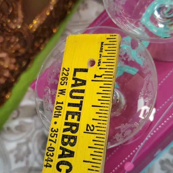 Antique 1880's/90's Needle Etched Rare 2" Sherry Glasses by Central Glass Works - Picture 9 of 10